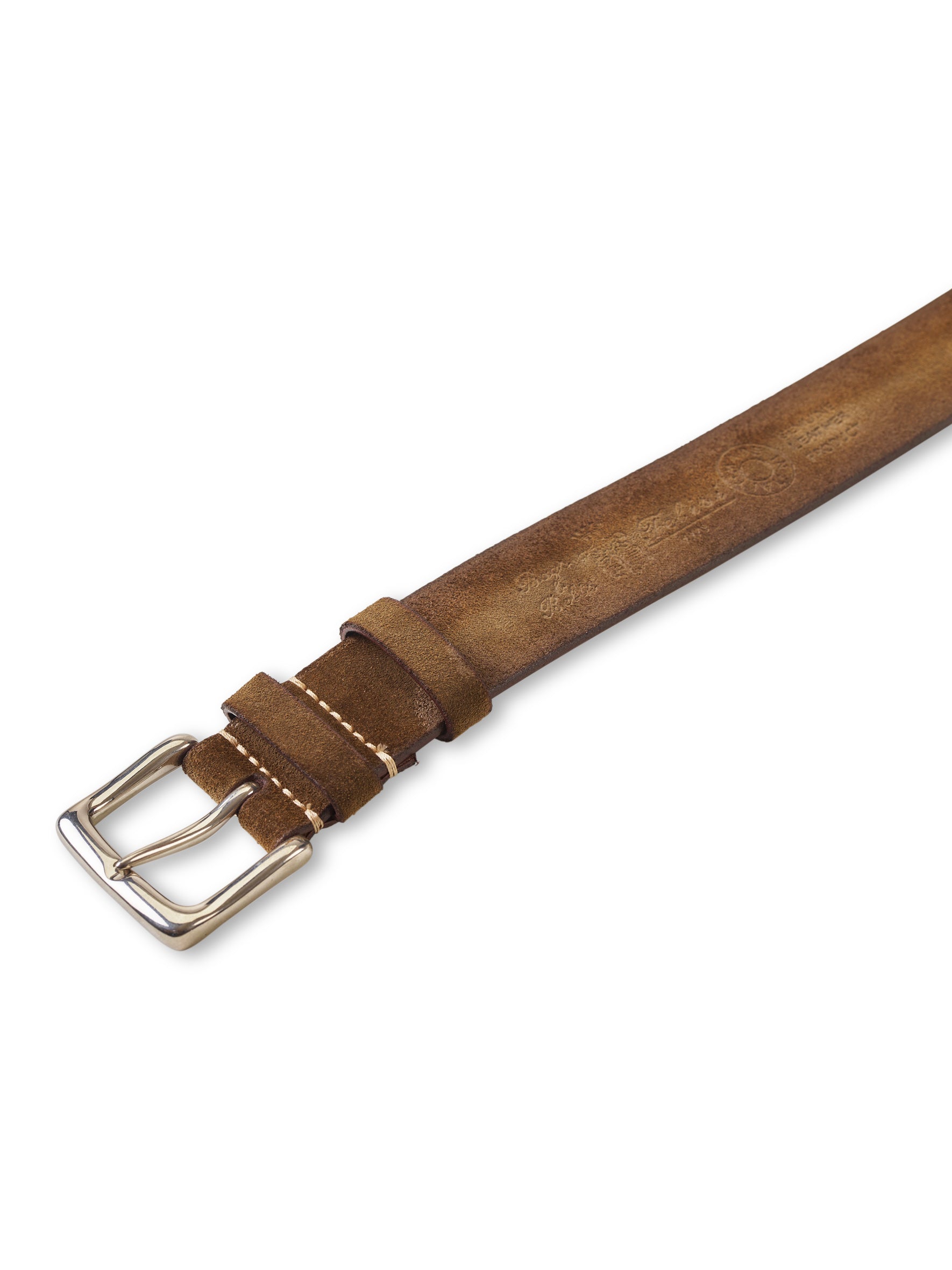 Taupe-colored, waxed nubuck belt